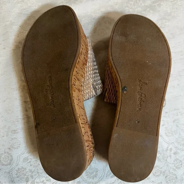 Sam Edelman Metallic Woven Wedge Sandals Size 6 - Image 7