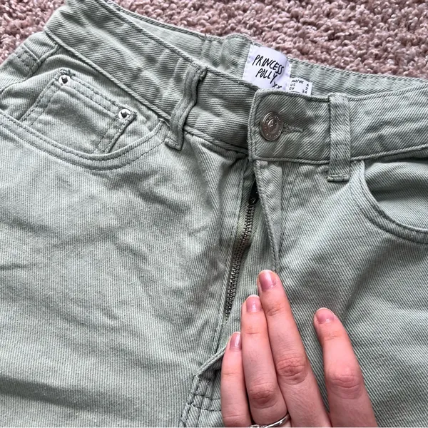 Princess Polly Lester Mom Jeans - Sage Green - Image 4
