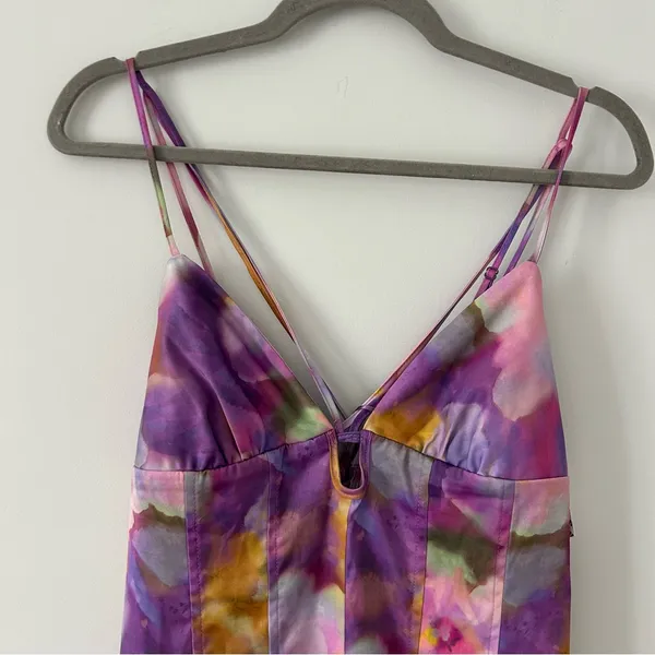 Urban Outfitters Purple Watercolor Sleeveless First Light Midi Slip Dress NWT M - Image 5