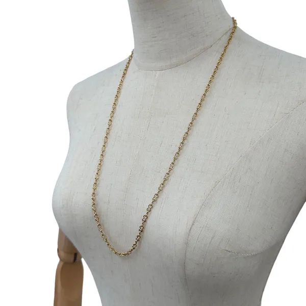 Monet Gold Tone Peanut Chain Necklace 29 Inch Vintage - Image 2