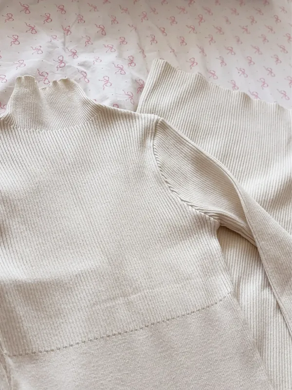 cream long sleeve turtleneck maxi dress size xs - Image 6