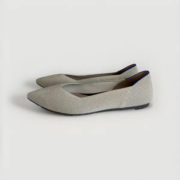 Rothy's The Point II Gold Metallic Knit Flats Women's US 9.5 Pointed Toe - Image 2