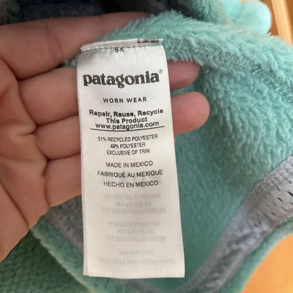 Patagonia Fleece Pullover Jacket Ladies Small Green‎ Sweatshirt - Image 4