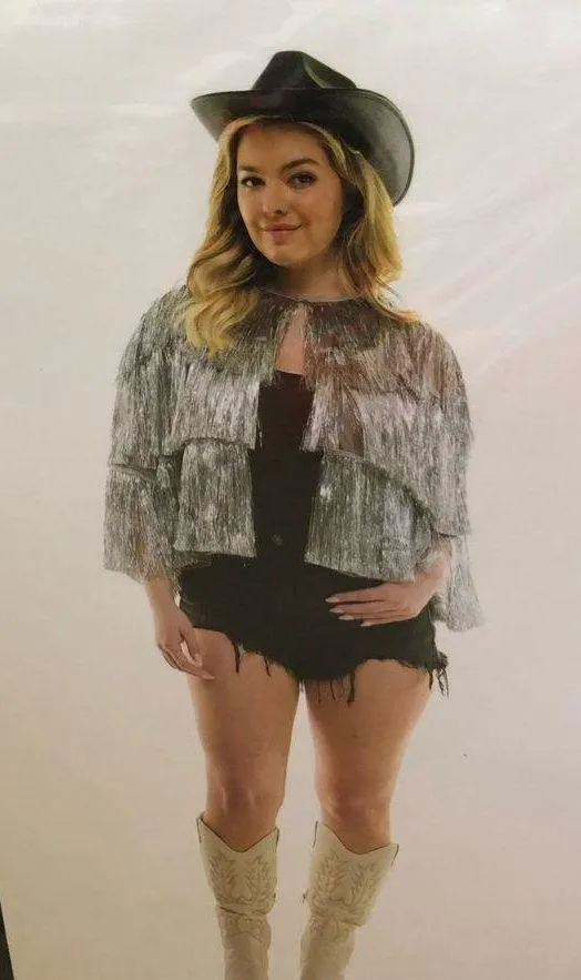 New Silver Tinsel Fringe Jacket women plus size Costume Cowgirl Festival Concert - Image 2