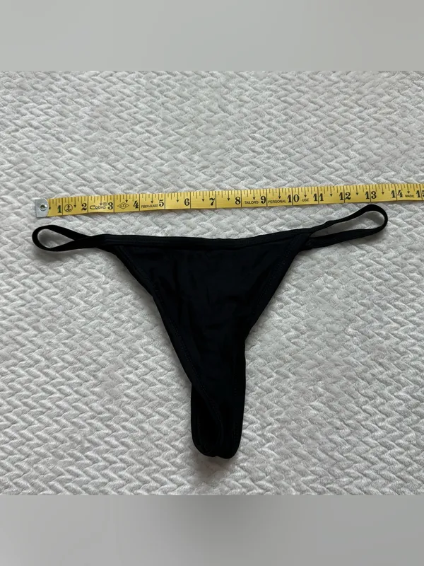 Boutine LA Bikini Bottom Swimsuit M String Black Beach Resort Minimalist Size M - Image 3