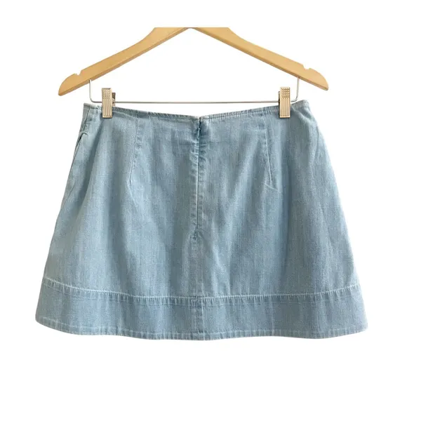 Banana Republic Mini Skirt Womens Petite 8 Blue Denim Light Wash Normcore Y2K - Image 2