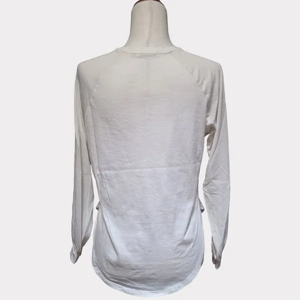 Peter Millar Cream White Pima Cotton Long Sleeve V Neck Tunic Top - Image 2