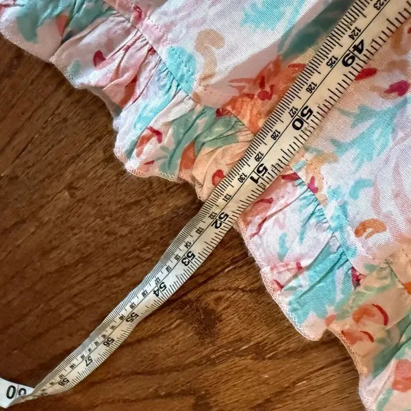 Roller Rabbit Amandine pink floral smocked waist size small - Image 12