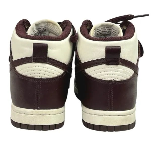 Nike Dunk High Burgundy White Lace Up High Top Athletic Sneakers Shoes Size 5.5 - Image 3