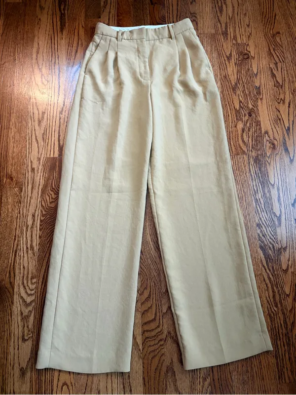Aritzia Wilfred The Effortless Pant Size 4 Gold Camel Beige Wide Leg - Image 6