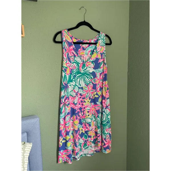 Lilly Pulitzer Blythe Swing Dress Size Small Casa Azul Pima Cotton Resortwear - Image 2