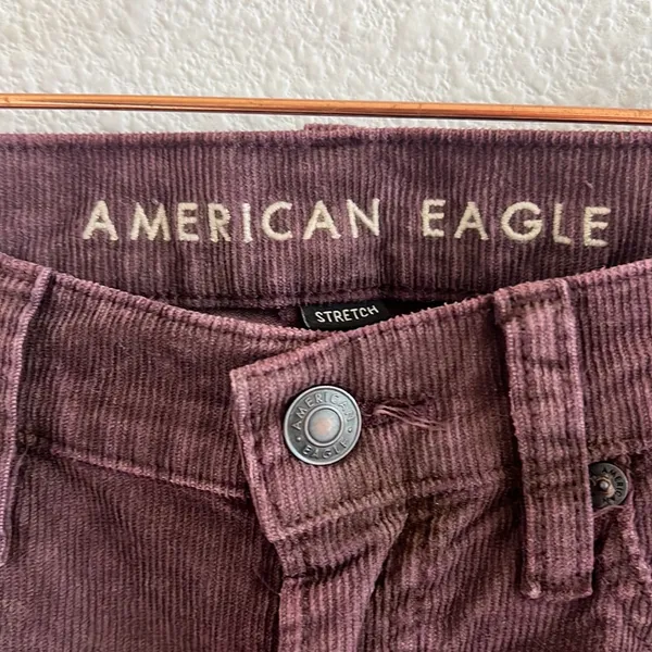 American Eagle 90s Straight Ribbed Corduroy Pants Purple Hue Fall Academia 4 - Image 6
