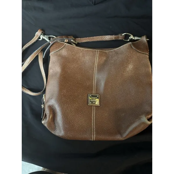Vintage Dooney & Bourke Crossbody Purse Brown Adjustable Multiple Pockets - Image 2