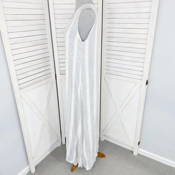 Natural Impressions Striped Muslin Swim Cover Maxi Dress White Medium‎ - Image 2