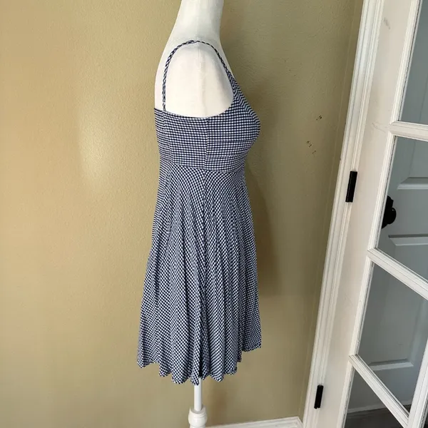 OLD NAVY Blue Gingham Fit & Flare Dress - size XS - Image 10