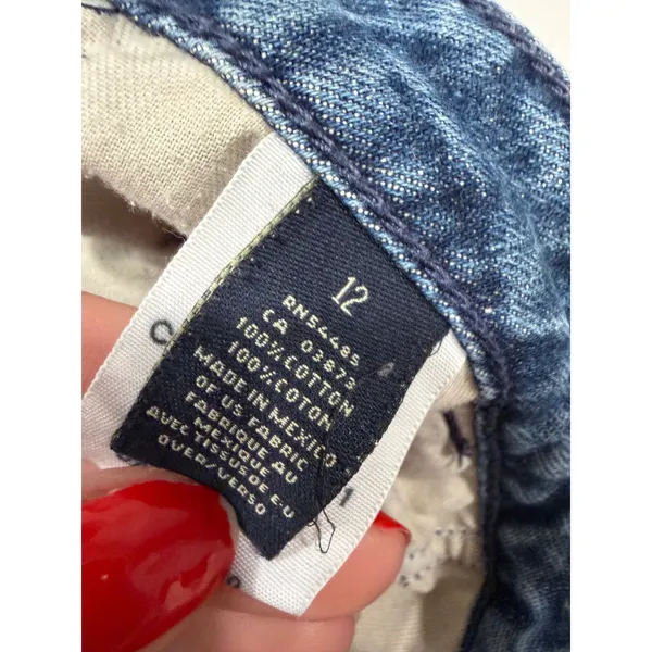 American Eagle Wide Leg Jeans Size 12 Blue Vintage Y2K 2003 Boho Skater Tall‎ - Image 4