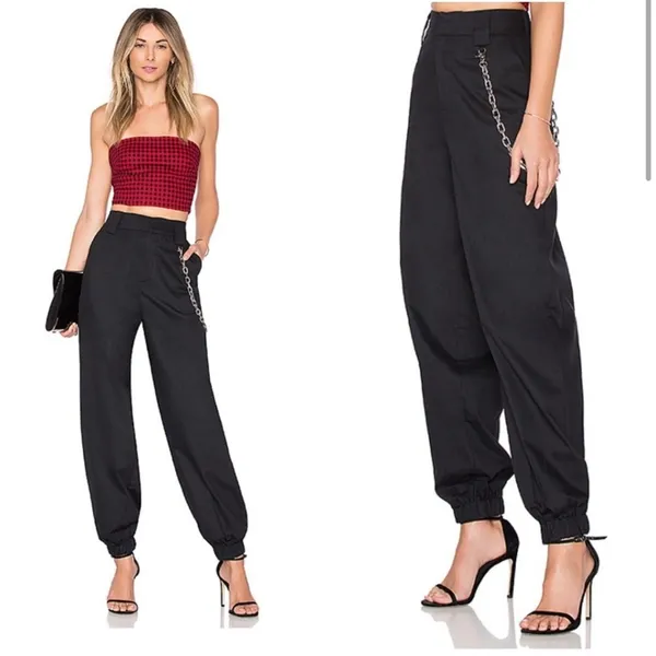 I.AM.GIA Cobain Chain Cargo Joggers Indie Grunge in Black - Size XS - Image 2