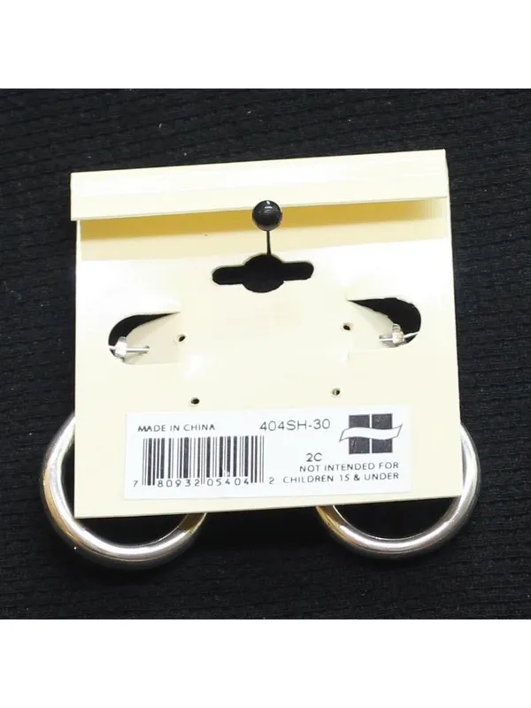 NWT Ear Sense Womens Fashion Elongated U Hoop Earrings Silver Gray 1.25" - Image 2
