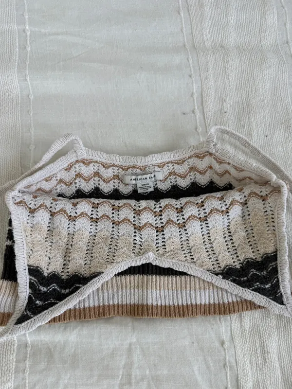 American Eagle Crochet Knit Cropped Tank Top - Image 2