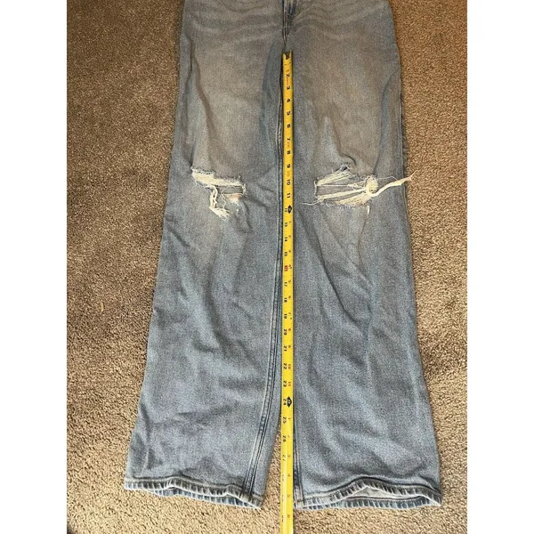 Hollister Jeans Womens‎ W25 R Ultra High-Rise Dad Fit Blue Denim Distressed - Image 5