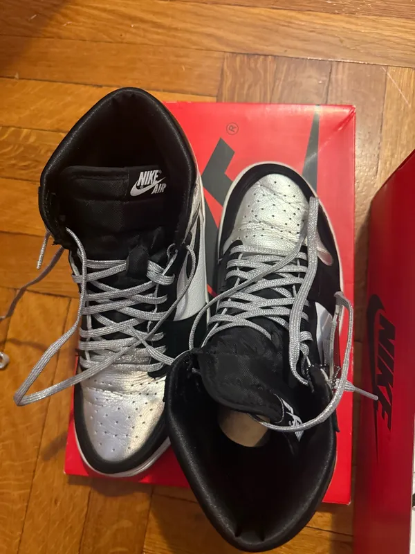 Nike Jordan Air High 1 Metallic Silver - Image 3