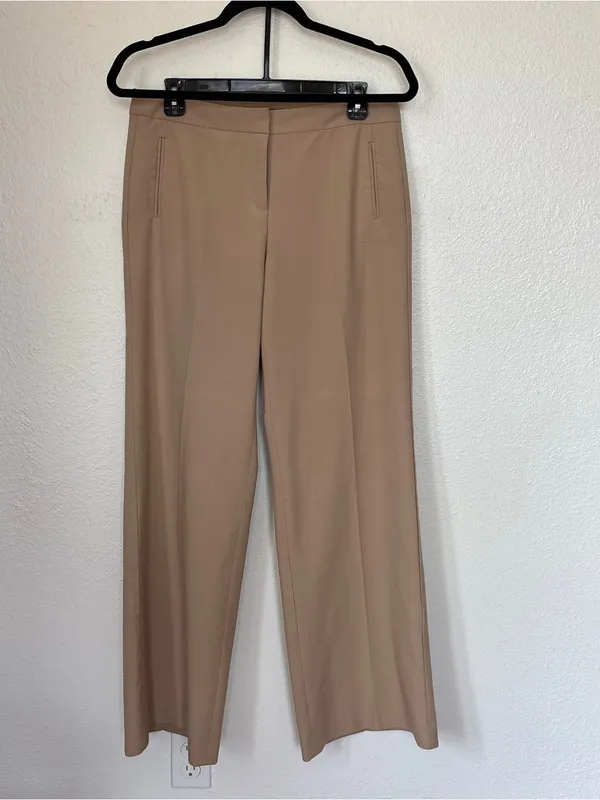 Vintage 90s Express Khaki Wide Leg Trousers - Image 2