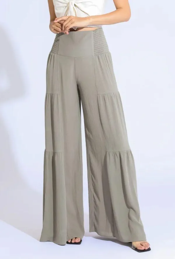 Rewash Tie Waist Tiered Wide-Leg Pants - Image 4
