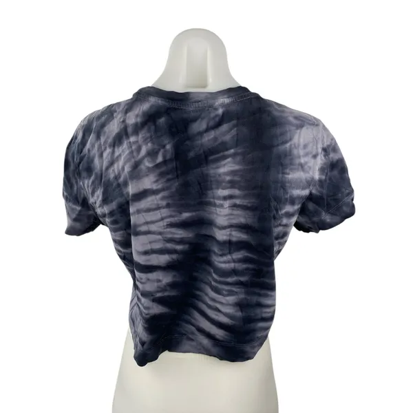 Aritzia Wilfred Free Women's Black Tie Dye Short Sleeve Crop Tee T-shirt Top M - Image 2