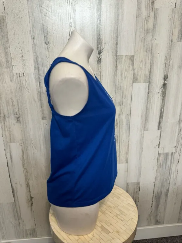 Run Win Repeat Open Back Athletic Tank Top Womens M Royal Blue Workout Gym - Image 2