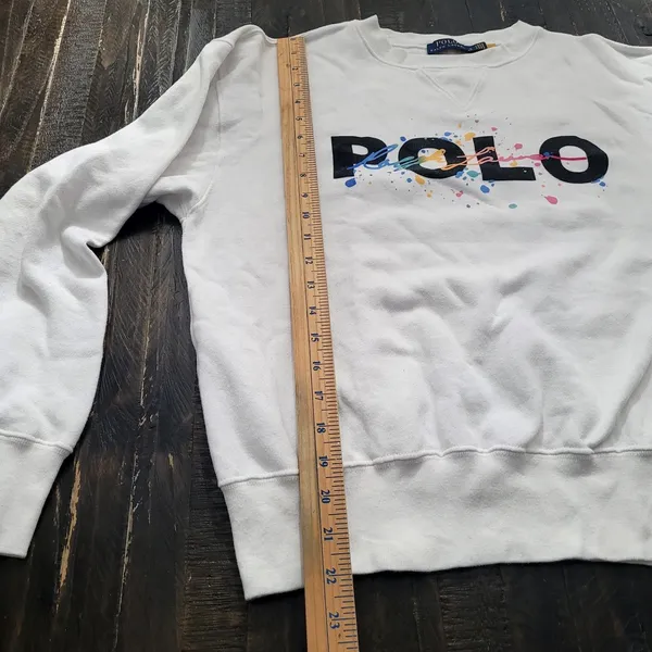 POLO Ralph Lauren Signature Rainbow Logo Fleece Pullover Sweatshirt Size S - Image 4