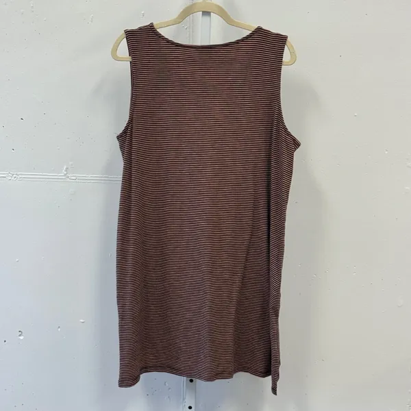 Long Tall Sally Womens Sleeveless Striped Tunic Top Navy Orange Size L CA55271 - Image 2