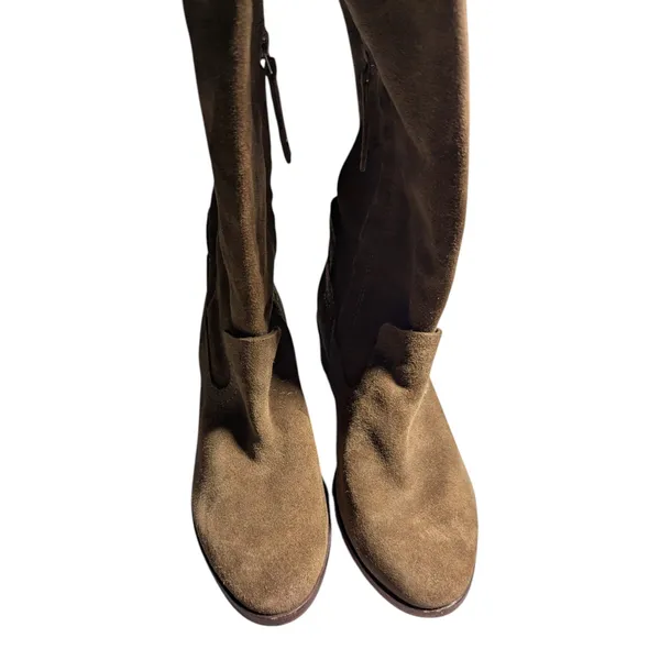 Dolce Vita Kitt Taupe Brown Suede Almond Toe Over the Knee Low Heel Boots Sz 6 - Image 2