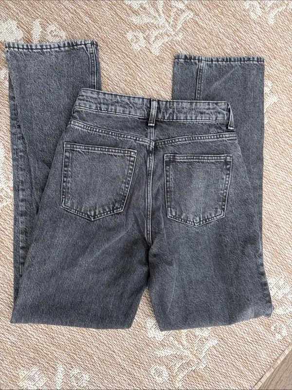 H&M High-Rise Straight Leg Gray Women's Jeans - Image 3