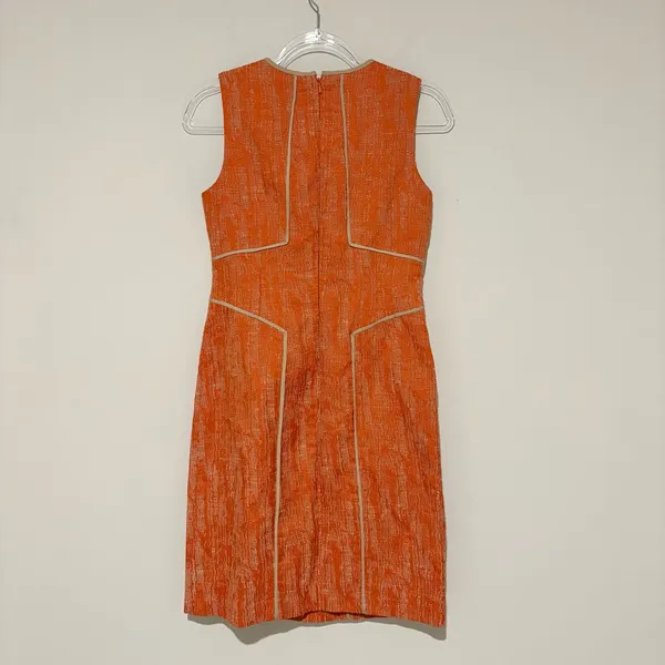 Anne Klein vintage tweed shift dress‎ orange size 2 - Image 2