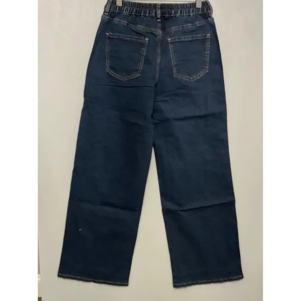 NWT Madden NYC Wide Leg Jeans S 4-6 Blue Denim High Rise Elastic Waist Pants‎ - Image 2