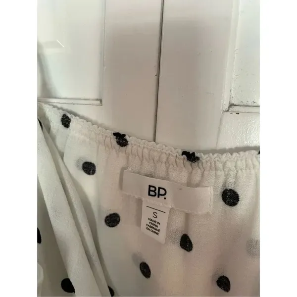 Bp Nordstrom NWT black dot tie front midi dress small - Image 6
