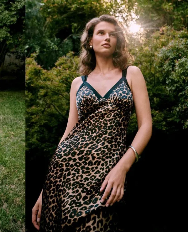 Reformation Neola Silk Dress Leopard Animal Print Size XS - Image 3