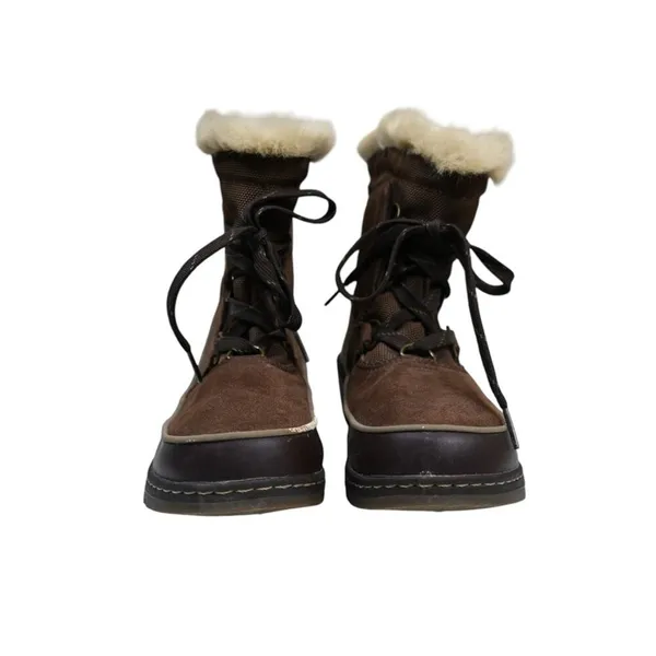 Sorel Womens 6 Tivolli III Snow Leather Suede Faux Fur Boot in Brown - Image 2