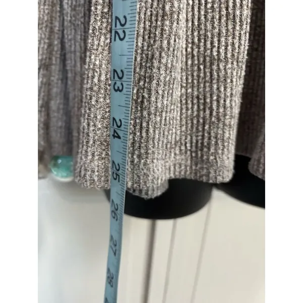 Maurices Brown Ribbed Knit Sweater 1/2 Collar Tiered Ruffle Long Sleeve‎ Size L - Image 3