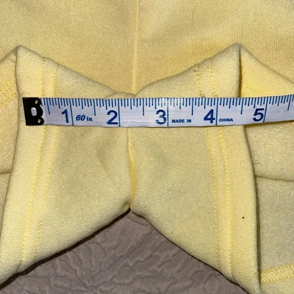 Love Streak Pull On Sweat-pant Material Shorts Embroidered Pale Yellow Size Larg - Image 7