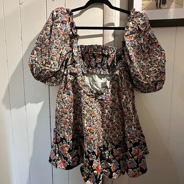 FOR LOVE AND LEMONS NWT HUDSON Floral Puff Sleeve Dress - Image 7