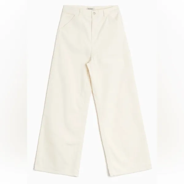 🌟Carhartt🌟 Wip Wide Leg Cotton Stretch Carpenter Pant White Sz 26 - Image 2