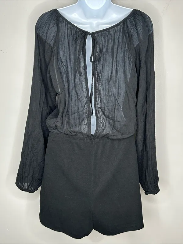 Free People Real Resort Romper in Black Size M - Image 4