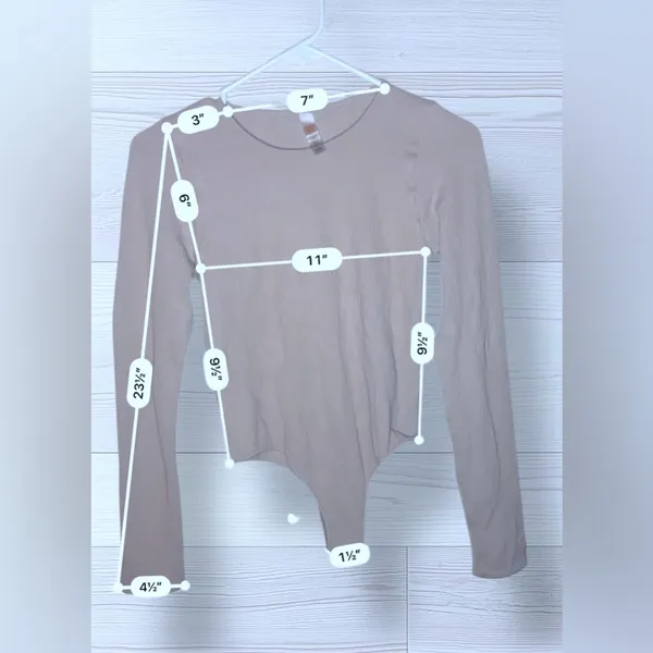 MONO B Women’s Casual Long Sleeve Tan Thermal Bodysuit - Image 7