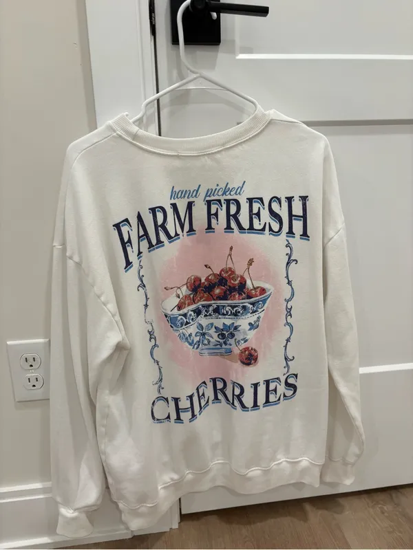 Altar'd State White Crewneck Sweatshirt 100% Cotton - Image 5