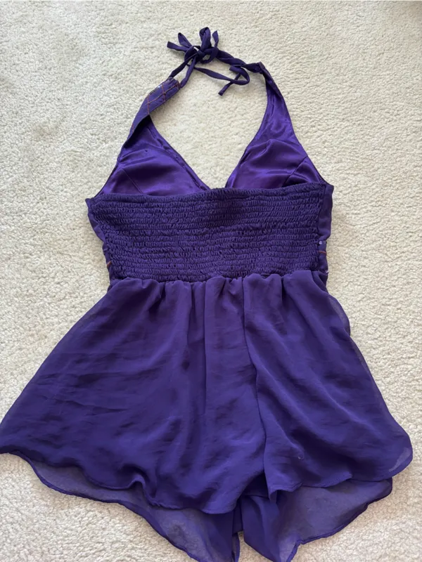 Marineblu Deep Purple Beaded Halter Tank - Image 4