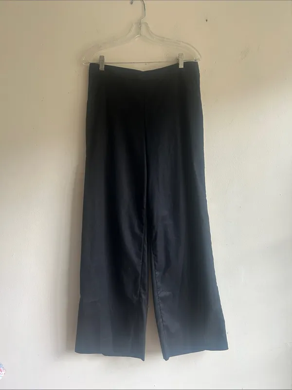 Banana Republic Hayden Wide Leg Linen Blend Black Pants Size Medium NWT - Image 2