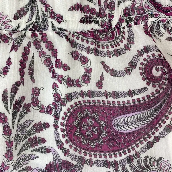 Ann Taylor Paisley Print White & Pink A Line Maxi Full Length Skirt S - Image 4
