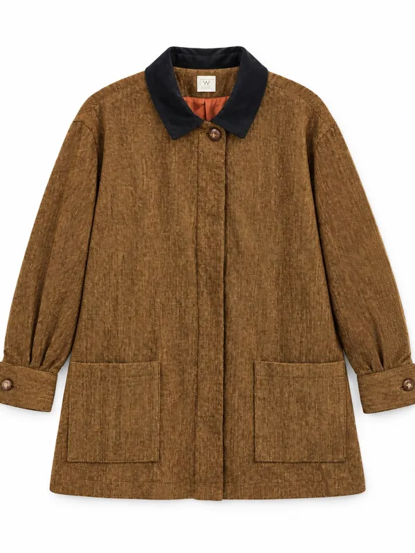 Willi Smith Collection Car Coat Women Large Brown Vintage Wool Blend - Image 2