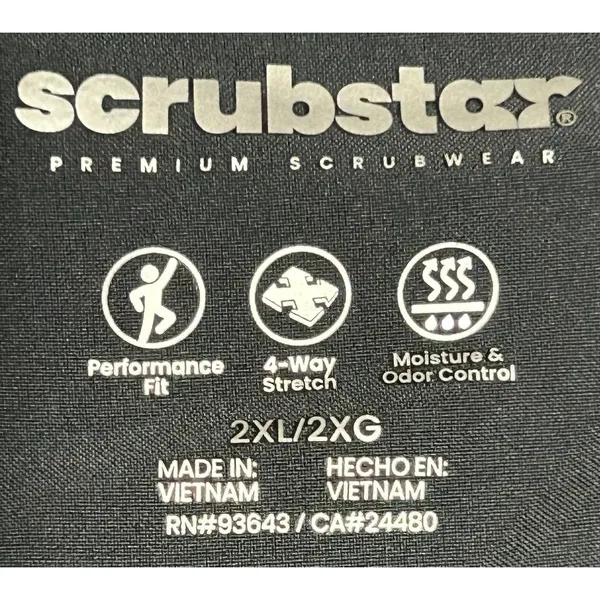 NWT Scrubstar Premium Performance Notch Neck Scrub Top 2XL Pewter Gray - Image 10